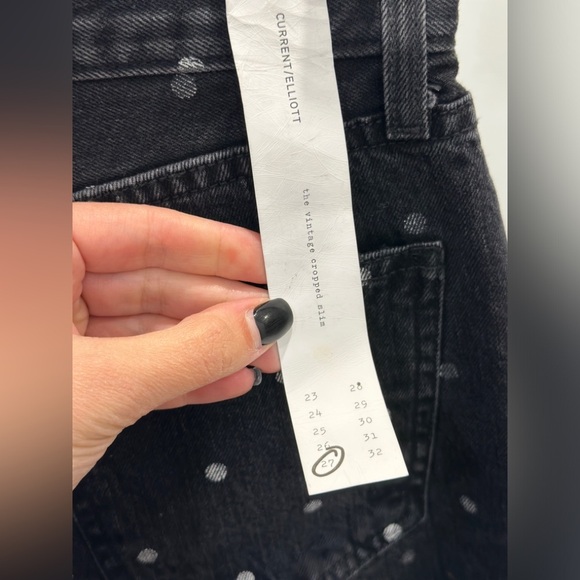 Current Elliot polka dot denim jeans size 27 THE VINTAGE CROP SLIM - Picture 7 of 13